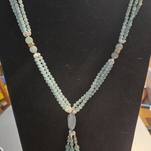 Elegant Blue Beaded Necklace